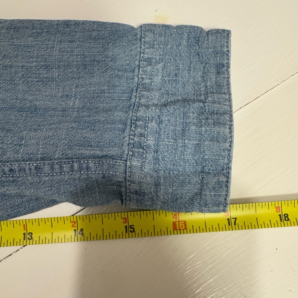 Women’s Dockers Light Blue Denim Button Down Shirt Size Petite Small - Picture 14 of 14